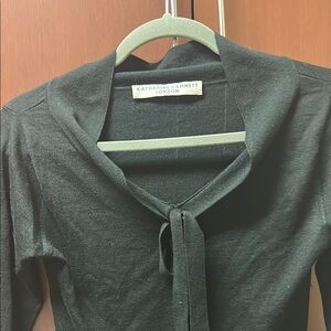 Black cashmere vintage v neck sweater